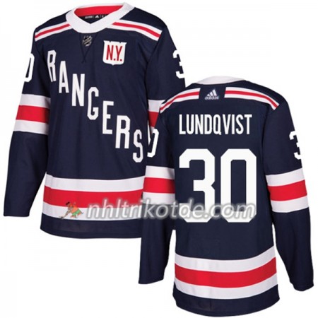 New York Rangers Trikot Henrik Lundqvist 30 Adidas 2017-2018 Navy Blue 2018 Winter Classic Authentic - Herren